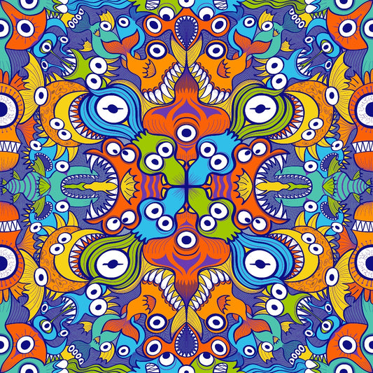 Kaleidoscope of Whimsy - A Vivid Dream in Design