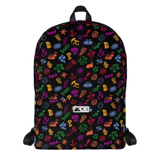 Backpacks all over printed with Zoo&co's pattern designs