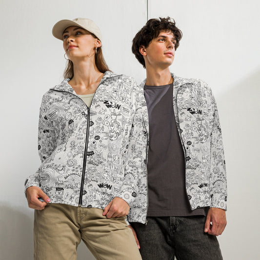 Celebrating the most comprehensive doodle art of the universe all-over print recycled unisex track jacket lifestyle