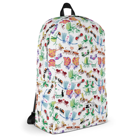 Cool insects madly in love Backpack. Right front view