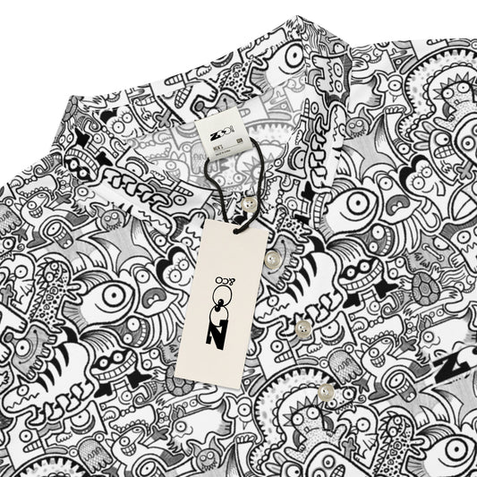 Fill Your World with Cool Doodles: All-over Print Men’s Slim Fit Polo. Product detail