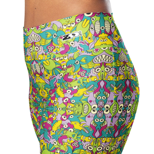 It's life but not as we know it pattern design - Flare leggings. Left view