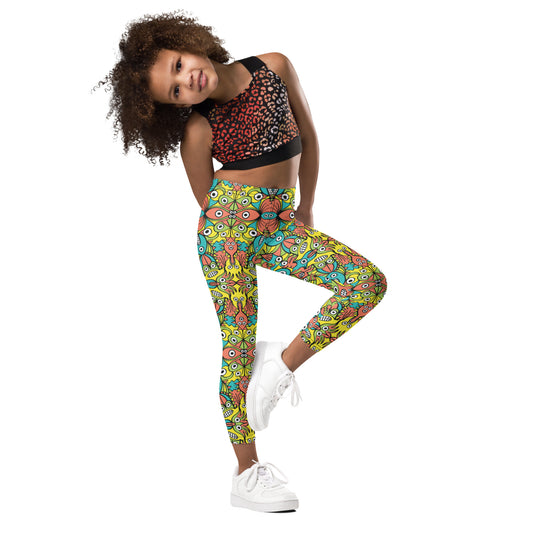 Alien monsters pattern design Kid's Leggings. Overview