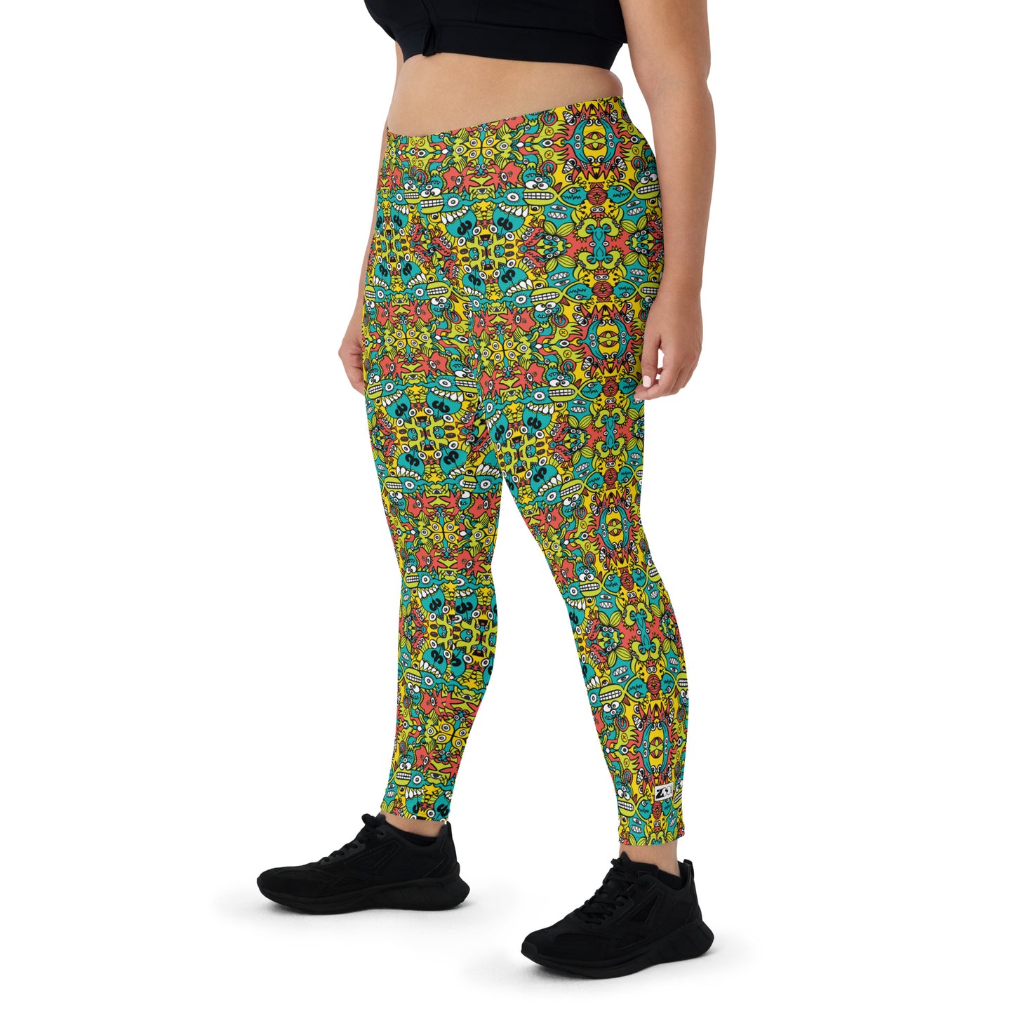Doodle Dreamscape: Cosmic Critter Carnival - Leggings. Lifestyle