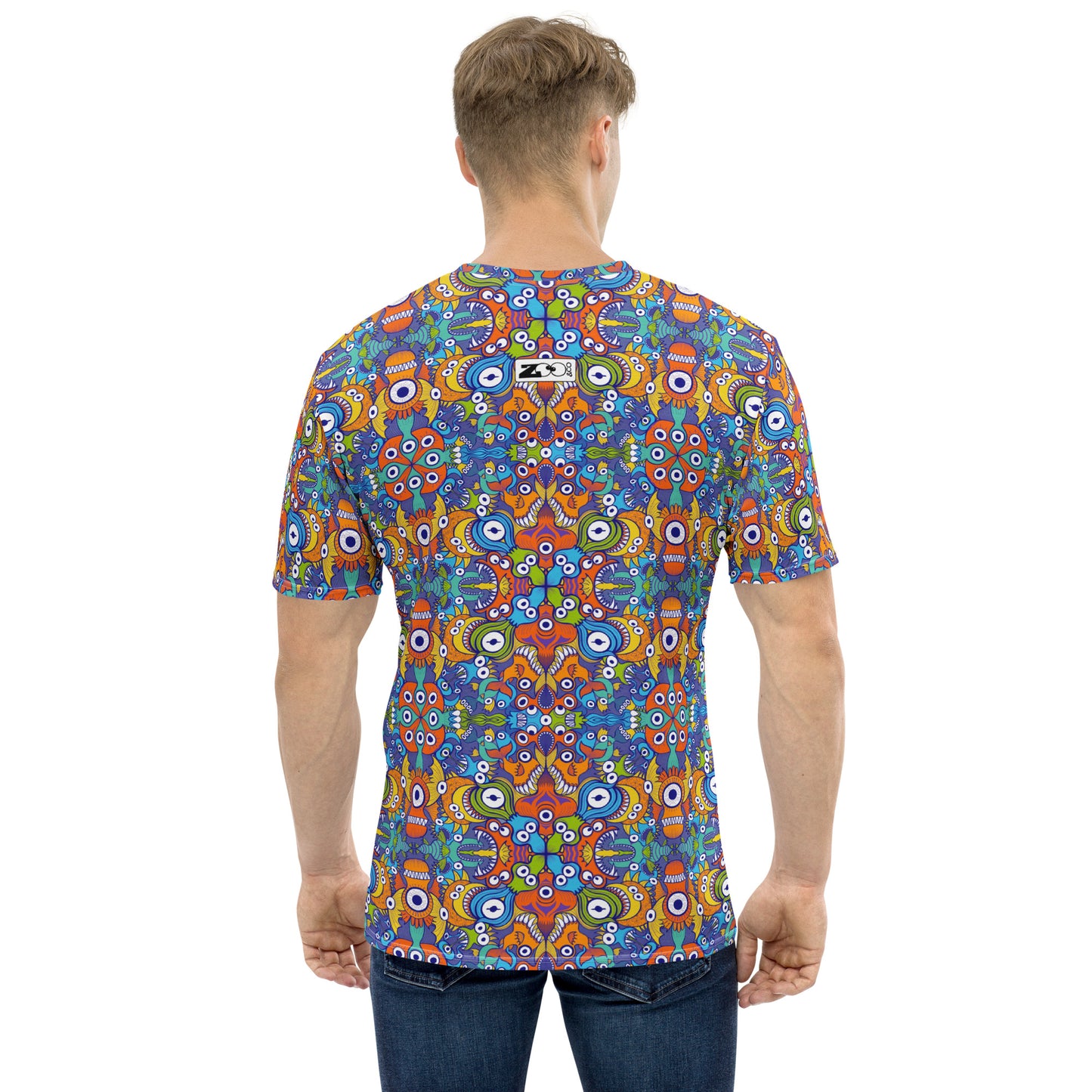 Kaleidoscope of Whimsy: A Vivid Dream in Design - Men's t-shirt. Back view