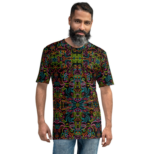 Doodle Carnival: A Kaleidoscope of Whimsical Wonders! - All-over print Men's t-shirt. Front view