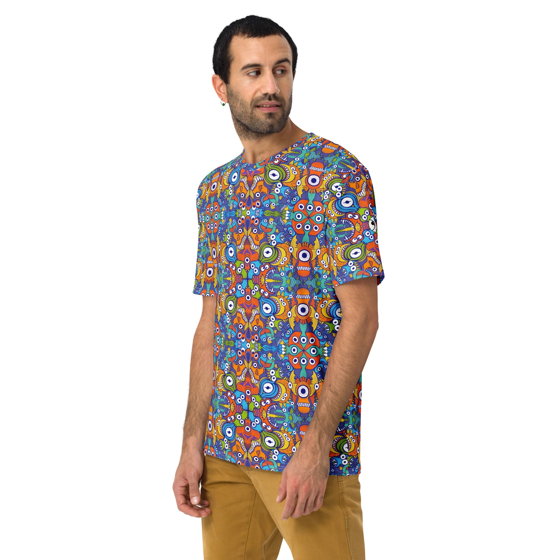 Kaleidoscope of Whimsy: A Vivid Dream in Design - Men's t-shirt. Left view