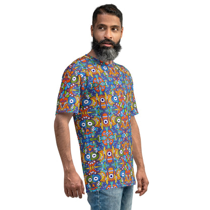 Kaleidoscope of Whimsy: A Vivid Dream in Design - Men's t-shirt. Right view
