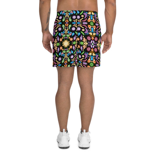 Don't be afraid of microorganisms Men's Athletic Long Shorts. Back view