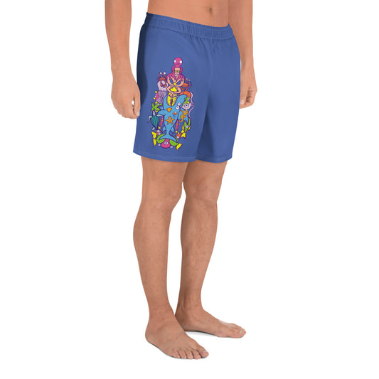 Surfing is a true extreme sport Men's Athletic Long Shorts. Side view