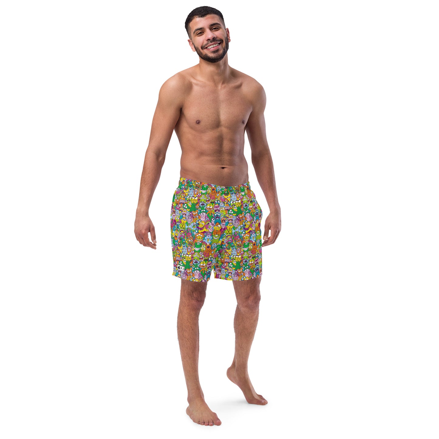 Terrific Halloween creatures ready for a horror movie Men's swim trunks. Lifestyle