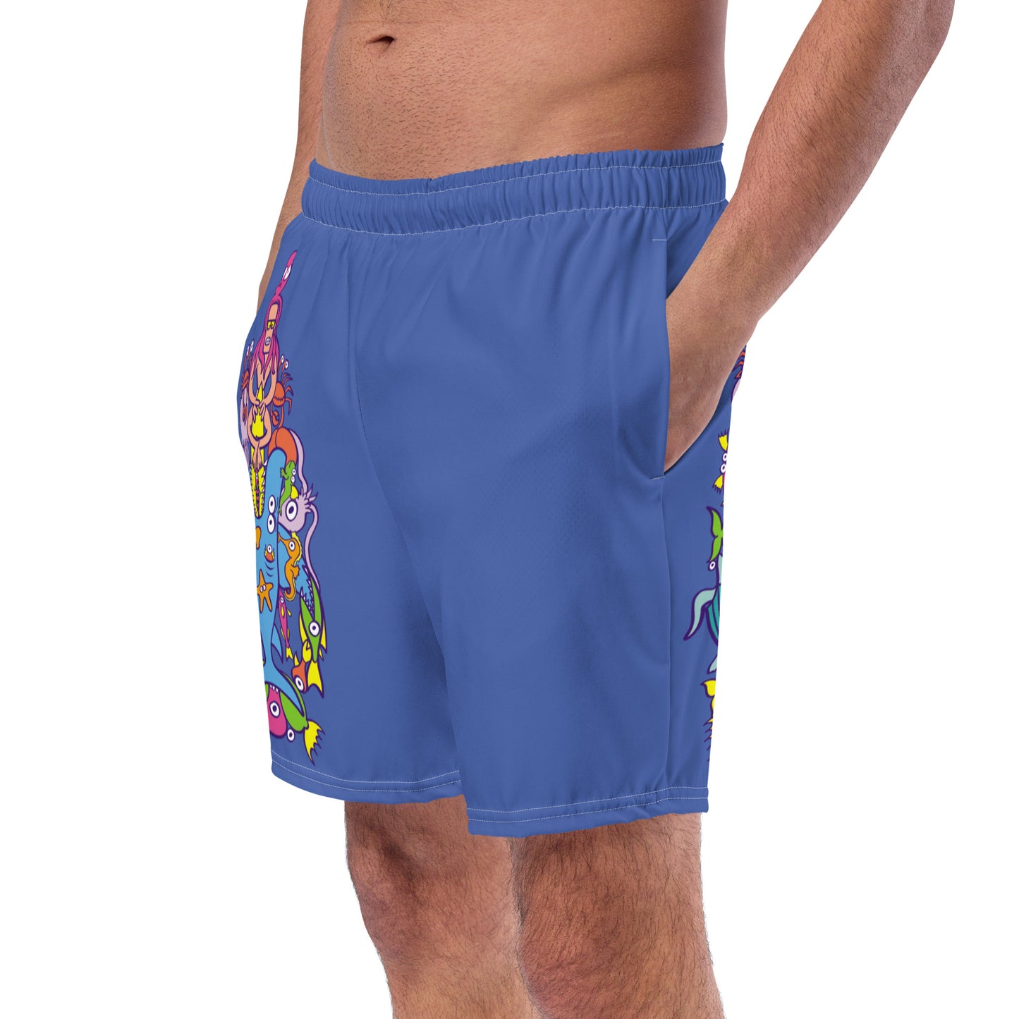 Surfing is a true extreme sport Men's swim trunks. Front view