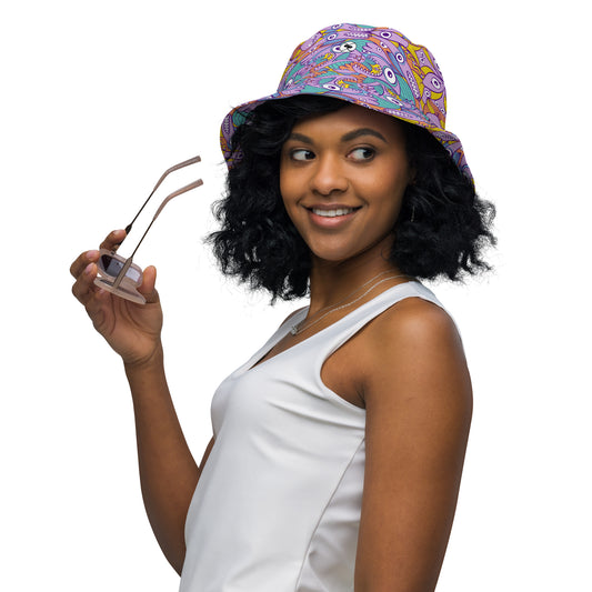 Fintastic Fiesta: Enchanting Illustrated Fish Extravaganza - Reversible bucket hat. Lifestyle
