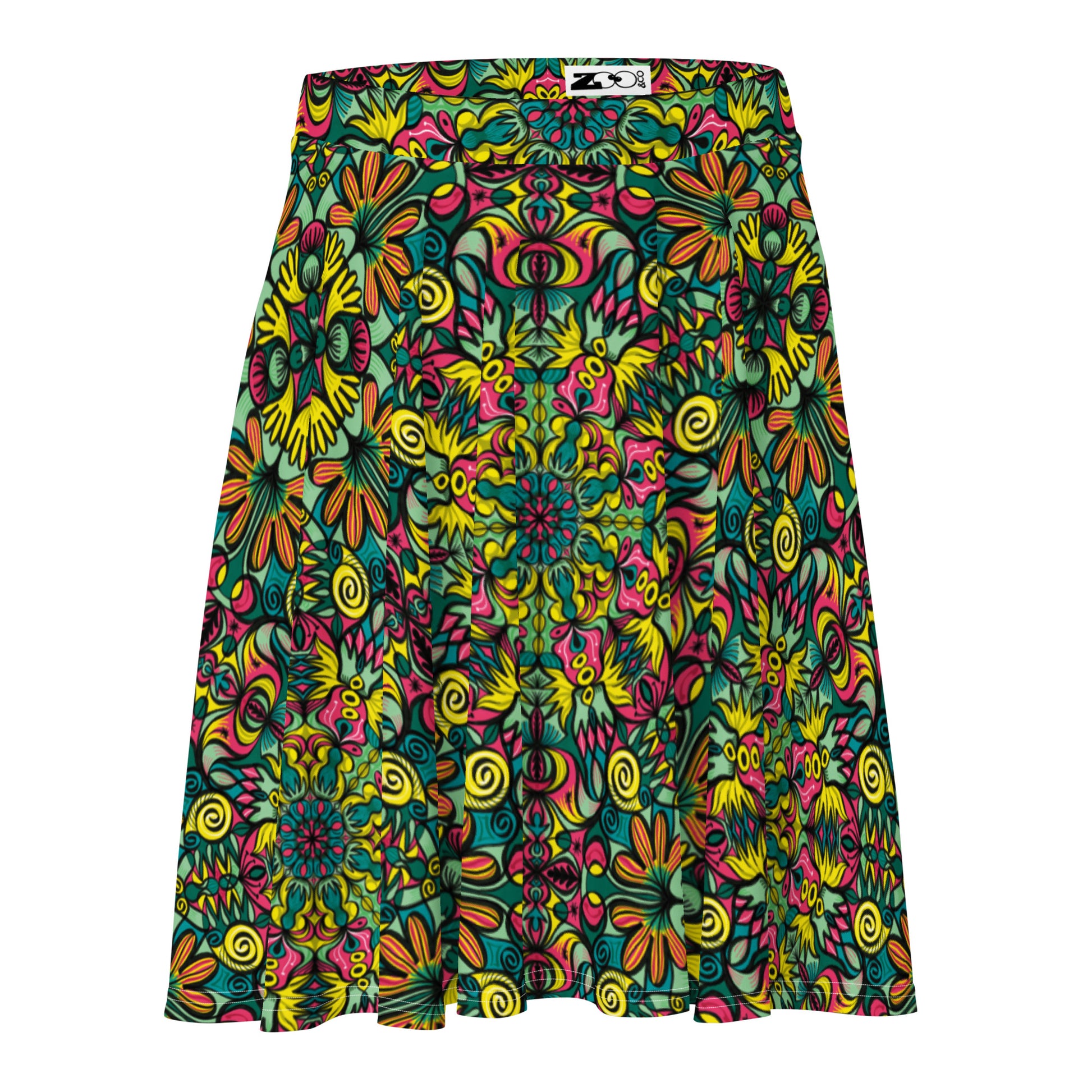Exploring Jungle Oddities: Inspiration from the Fascinating Wildflowers of the Tropics - Skater Skirt. Product detail. Front view