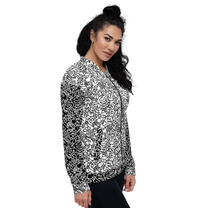 The Playful Power of Great Doodles for Bold People - Unisex Bomber Jacket. Right side view