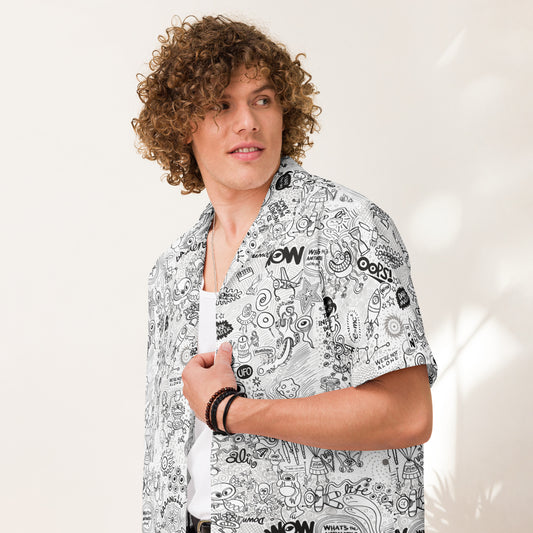 Celebrating the most comprehensive Doodle art of the universe - Unisex button shirt. Overview