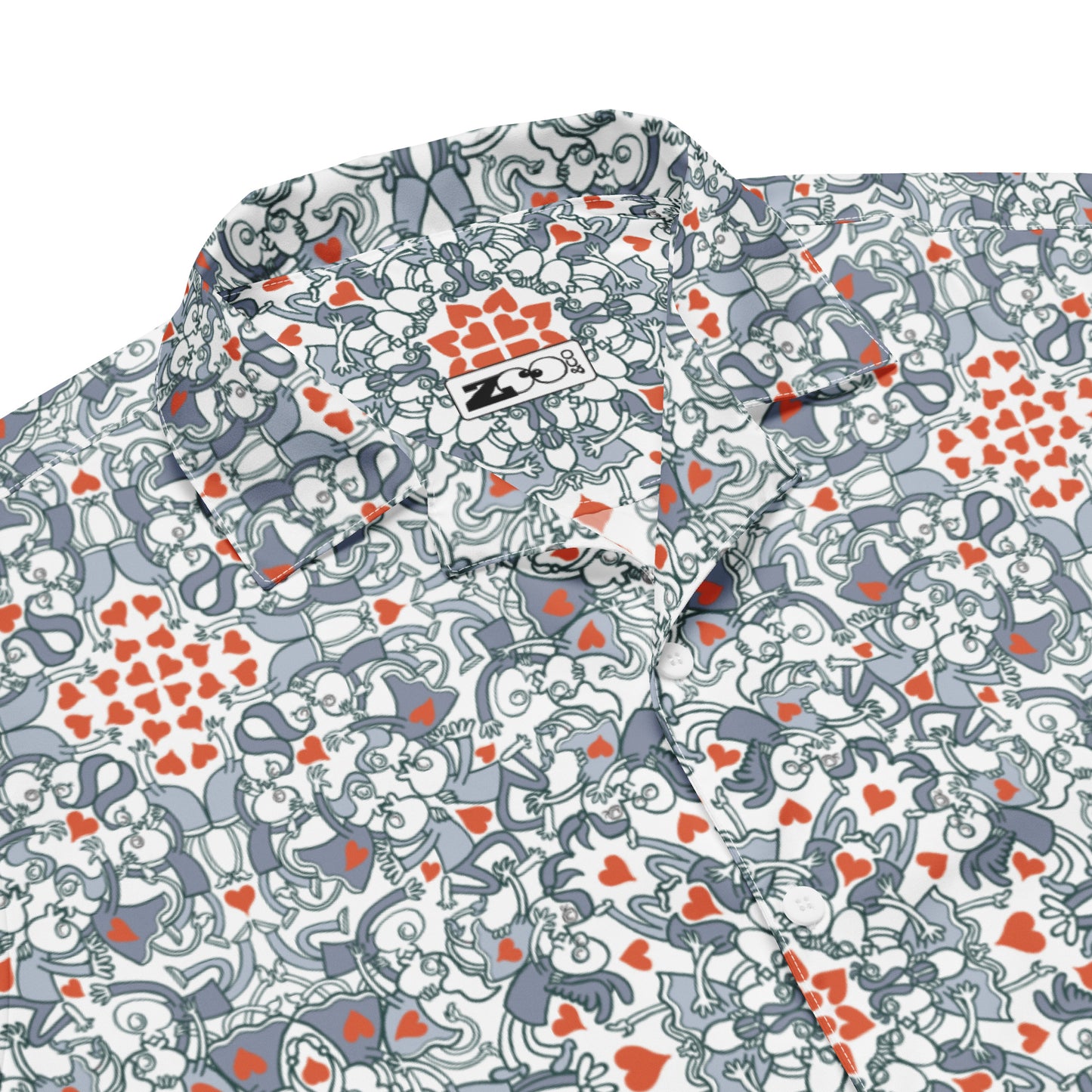 Kissed by Doodles in Valentine's Mandala Melody - Unisex button shirt. Product details