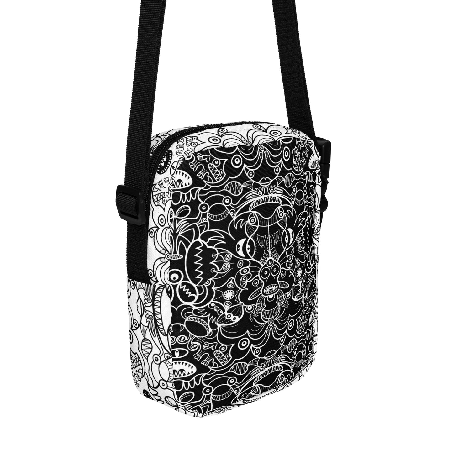 The powerful dark side of the Doodle world - Utility crossbody bag. Back view