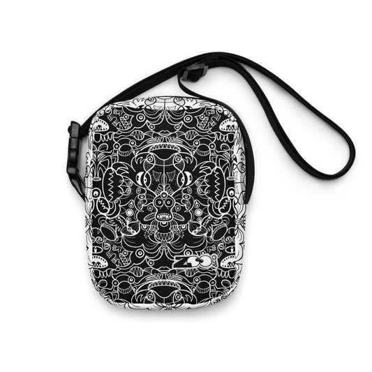 The powerful dark side of the Doodle world - Utility crossbody bag. Front view