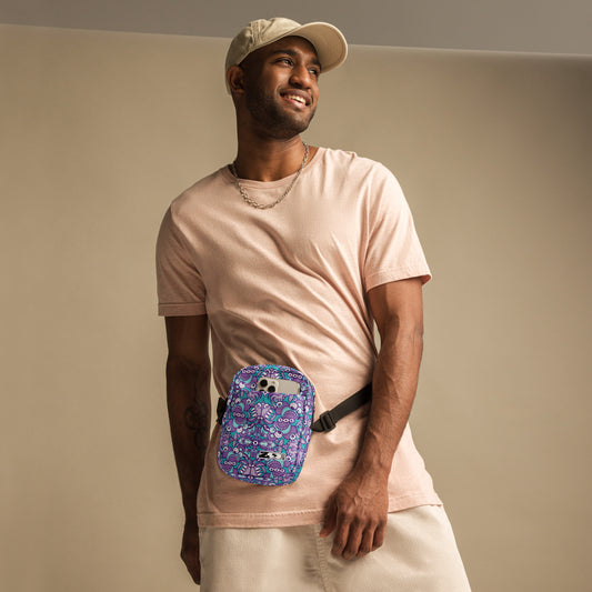 Planet 5: Aquatic Creatures from the Doodles of the Galaxy - Utility crossbody bag. Lifestyle