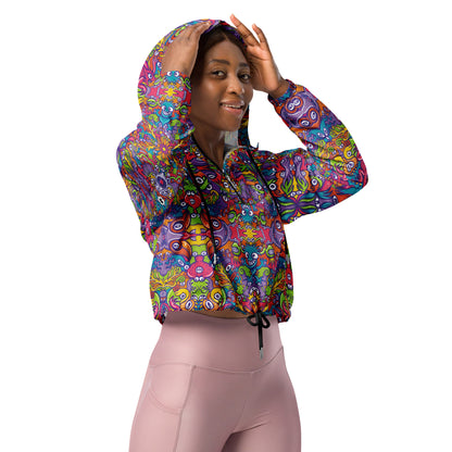 The Wizard's Dream: Shaping a New Generation of Doodle Creatures - Women’s cropped windbreaker. Overview