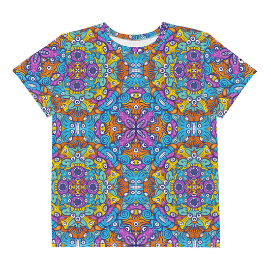 The ultimate sea beasts cast from the deep end of the ocean Youth crew neck t-shirt. Front view