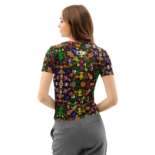 Colombia, the Charm of a Magical Country Women's cotton t-shirt. Lifestyle back view