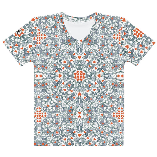 Kissed by Doodles in Valentine’s Mandala - Women’s cotton t-shirt - Front view