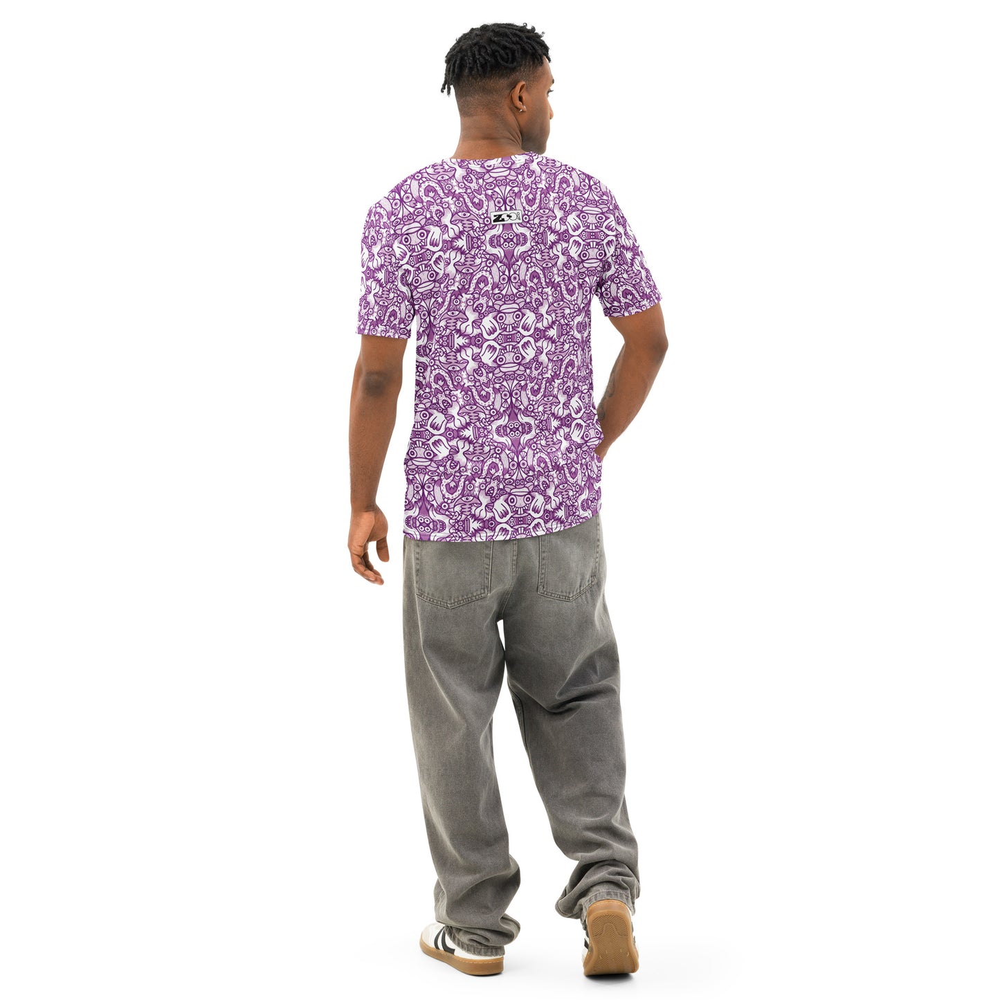 Mesmerizing Purple Doodle Fantasy – Men’s Cotton All-over Print T-Shirt. Lifestyle