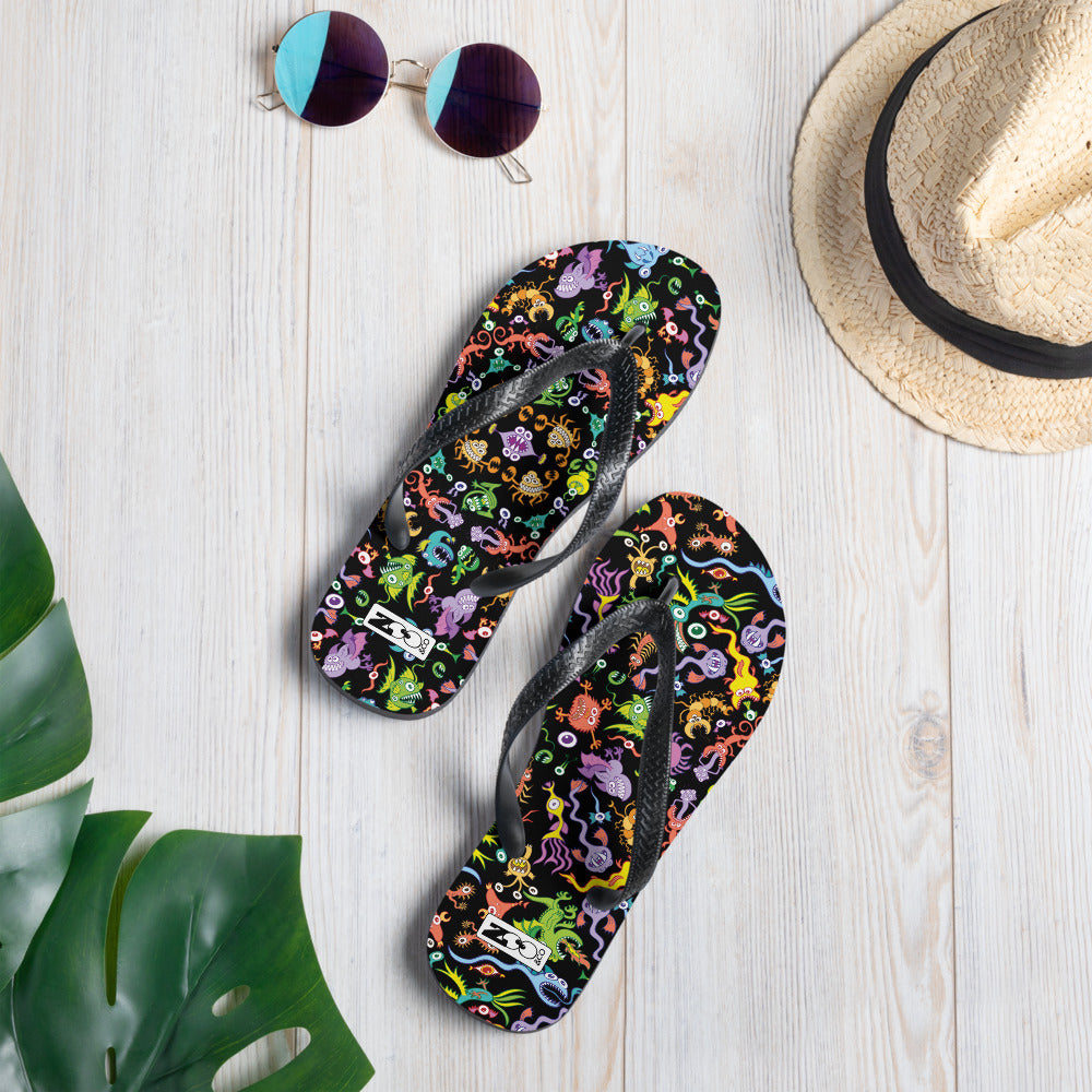 Ocean critters mandala pattern Flip-Flops. Lifestyle