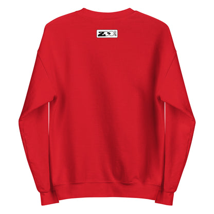 Christmas chameleon ready for the big season - Unisex Sweatshirt. Red. Back view