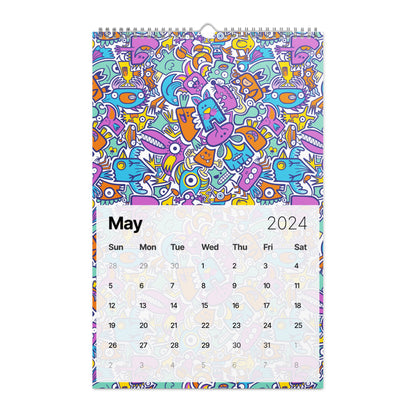 Zoo&co’s Doodle Art Wall calendar (2024). 11 x 17. May