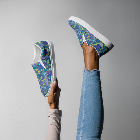 Once upon a time in an ocean full of life Women’s slip-on canvas shoes. Lifestyle