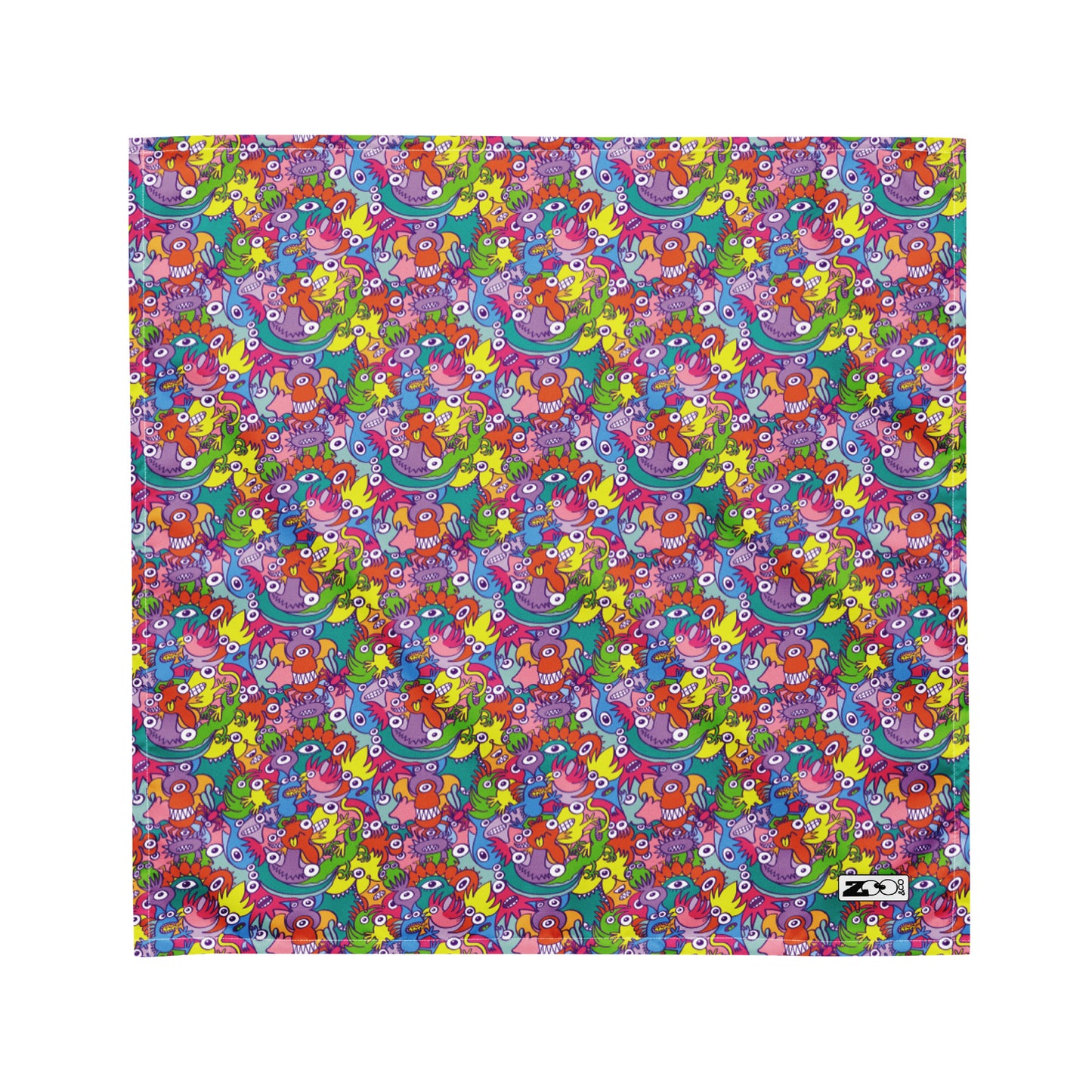 Doodle art street parade All-over print bandana. Medium size