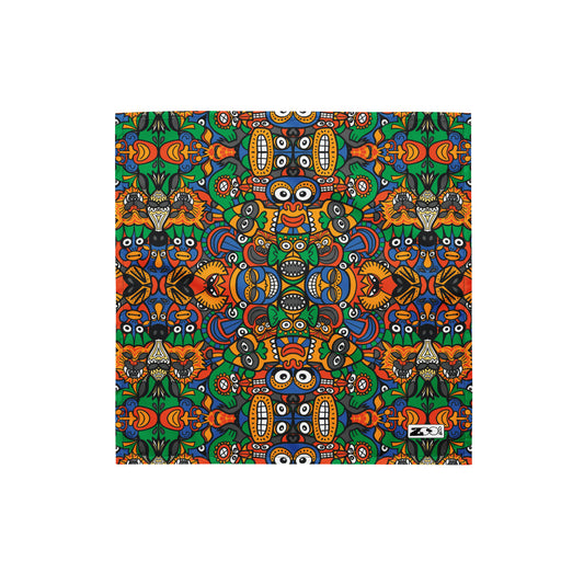 Fantastic African masks festival All-over print bandana. Small size