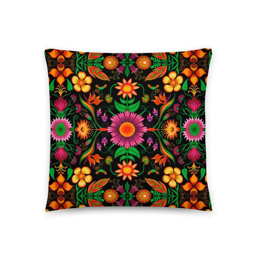 Wild flowers in a luxuriant jungle Basic Pillow-Basic pillows