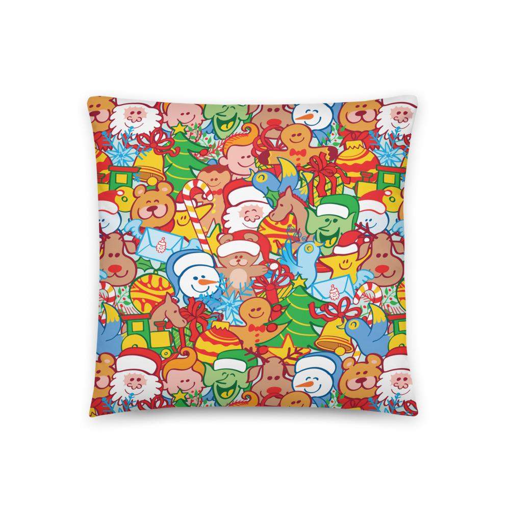 All Christmas stars in a pattern design Basic Pillow-Basic pillows