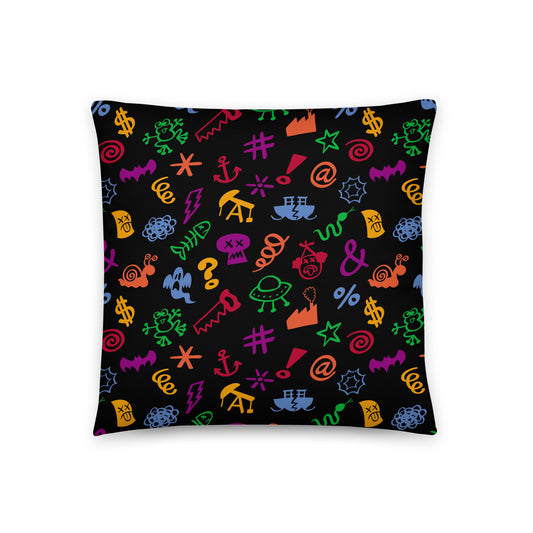 Take this bad words Basic Pillow with you, swear with confidence, keep your smile. 18 x 18. Front view