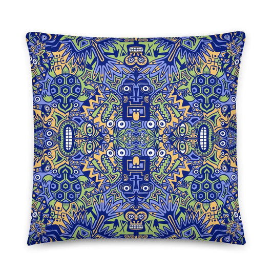 Playful Pre-columbian symbols pattern Basic Pillow-Basic pillows