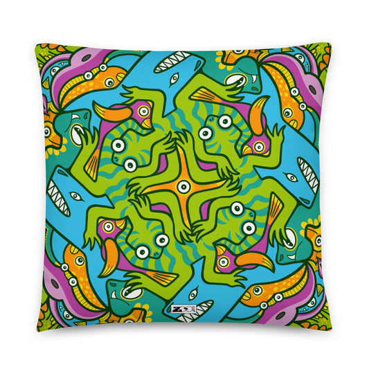 To keep calm and doodle is more than just doodling Basic Pillow. 22 x 22. Back view