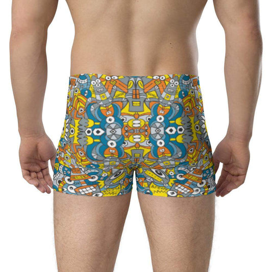 Retro robots doodle art Boxer Briefs-Boxer briefs