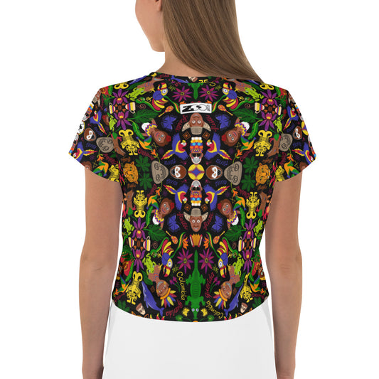Colombia, the charm of a magical country All-Over Print Crop Tee. Back view