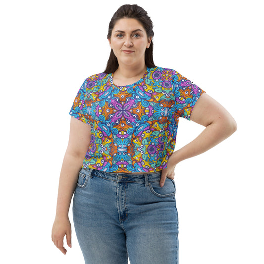 The ultimate sea beasts cast from the deep end of the ocean All-Over Print Crop Tee. Overview