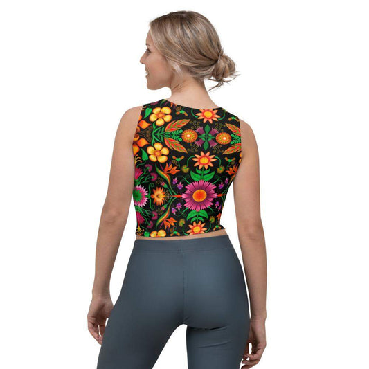Wild flowers in a luxuriant jungle Crop Top-Crop Tops