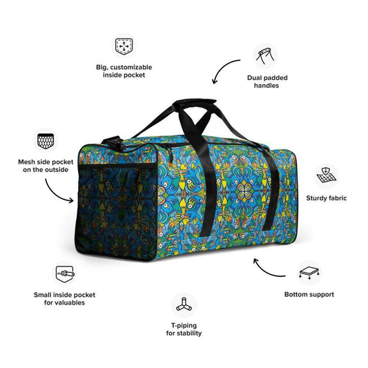 Exotic birds tropical pattern Duffle bag-Duffle bags