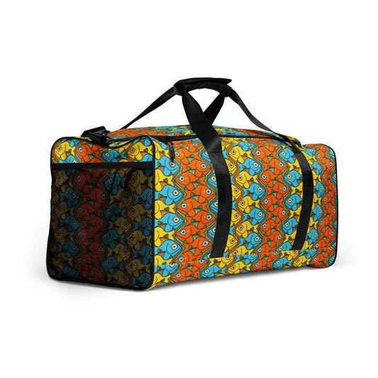 Smiling fishes colorful pattern Duffle bag-Duffle bags