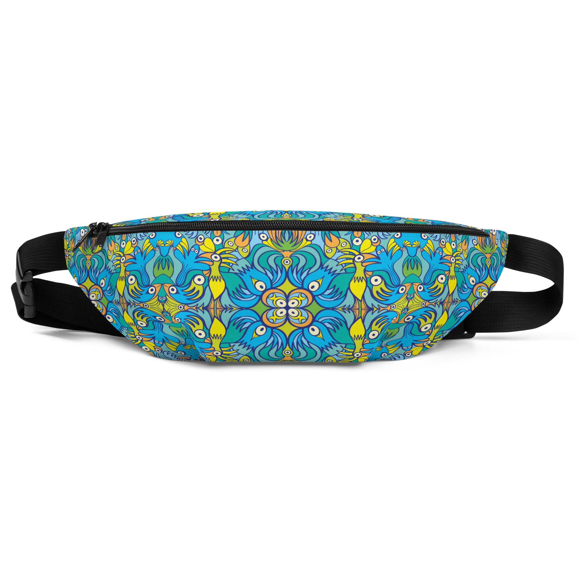 Exotic birds tropical pattern All-over print Fanny Pack. Front view
