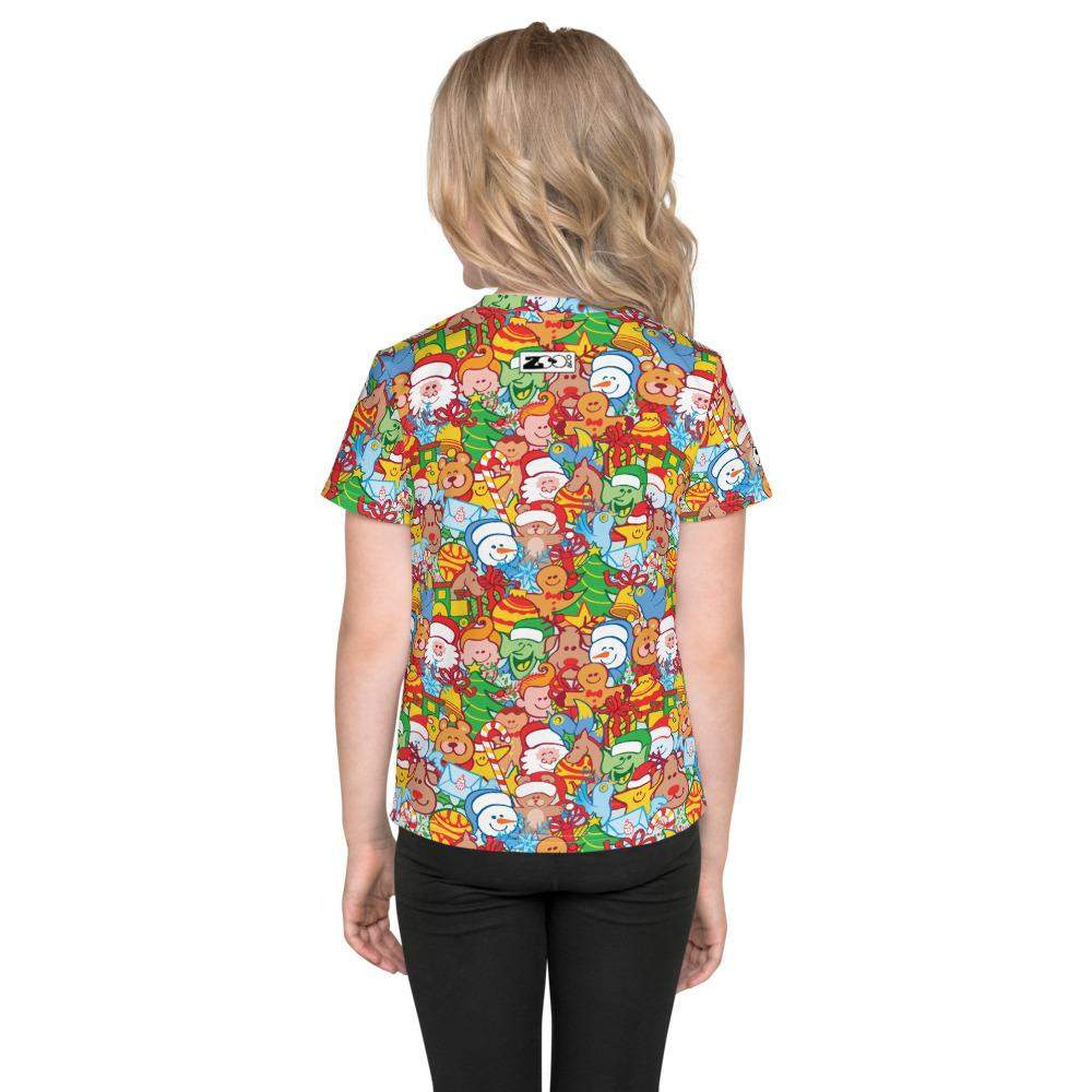 All Christmas stars in a pattern design Kids crew neck t-shirt-Kids crew neck t-shirt