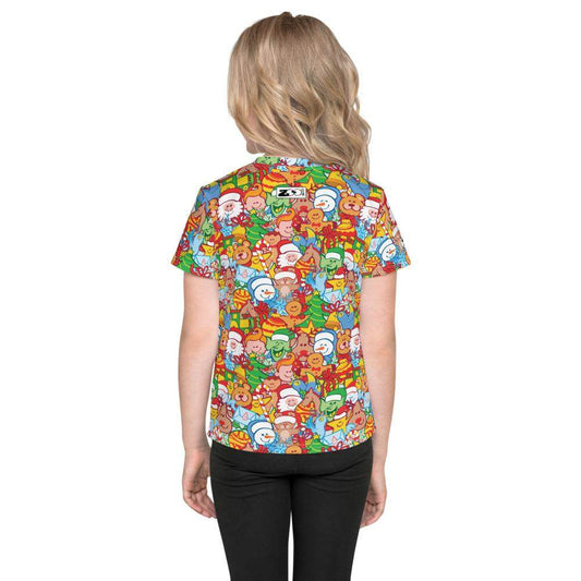 All Christmas stars in a pattern design Kids crew neck t-shirt-Kids crew neck t-shirt