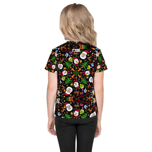 The joy of Christmas pattern design Kids crew neck t-shirt-Kids crew neck t-shirt